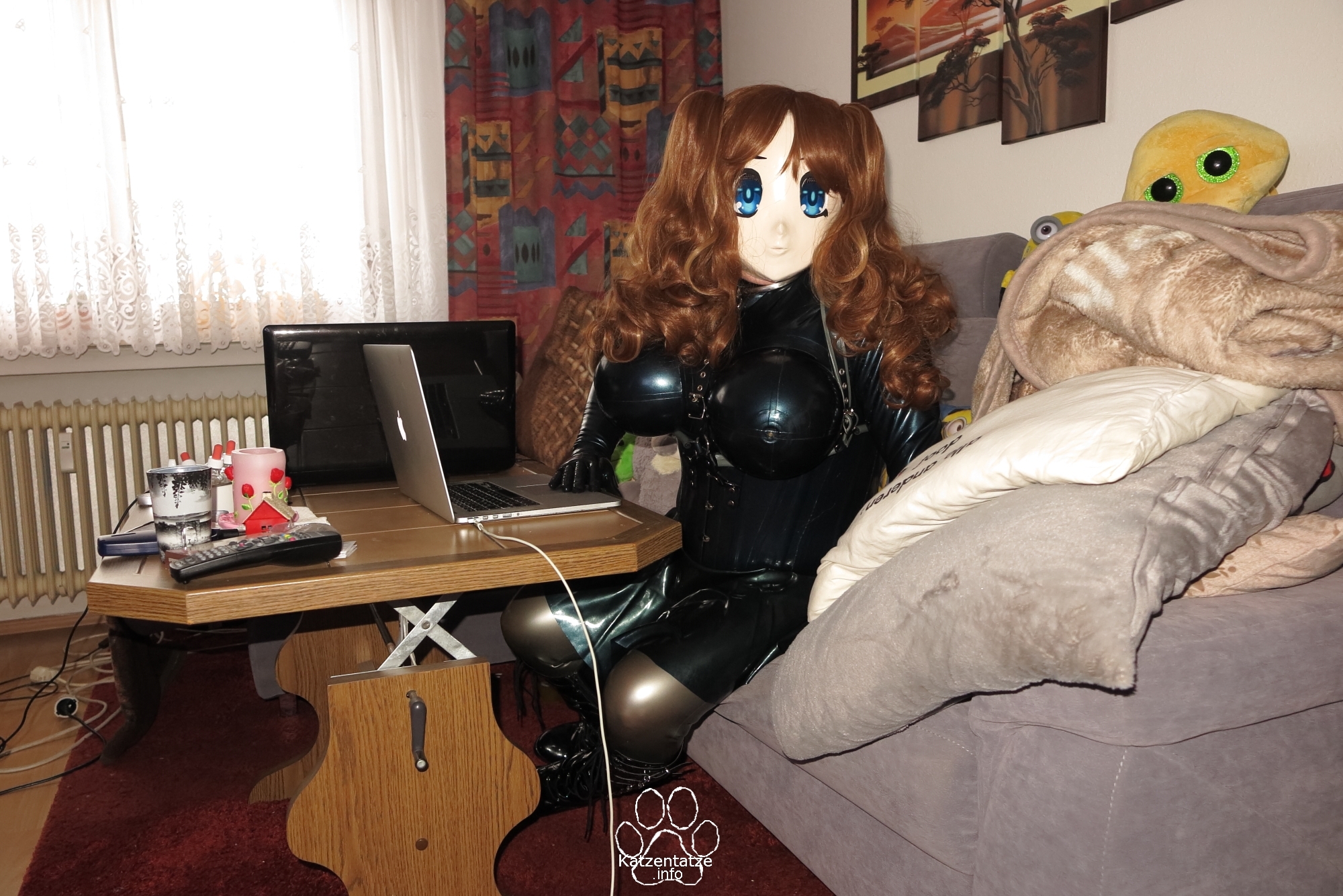 Asuka as hard working rubber maid