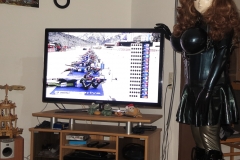 Asuka as rubber maid looks Biathlon