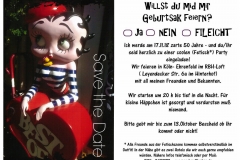 Einladung zum 50. Geburtstag
