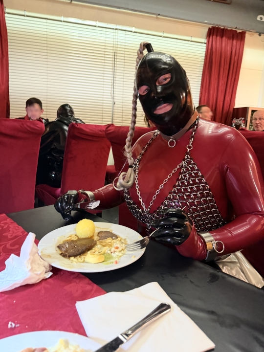 Katzentatze beim Essen